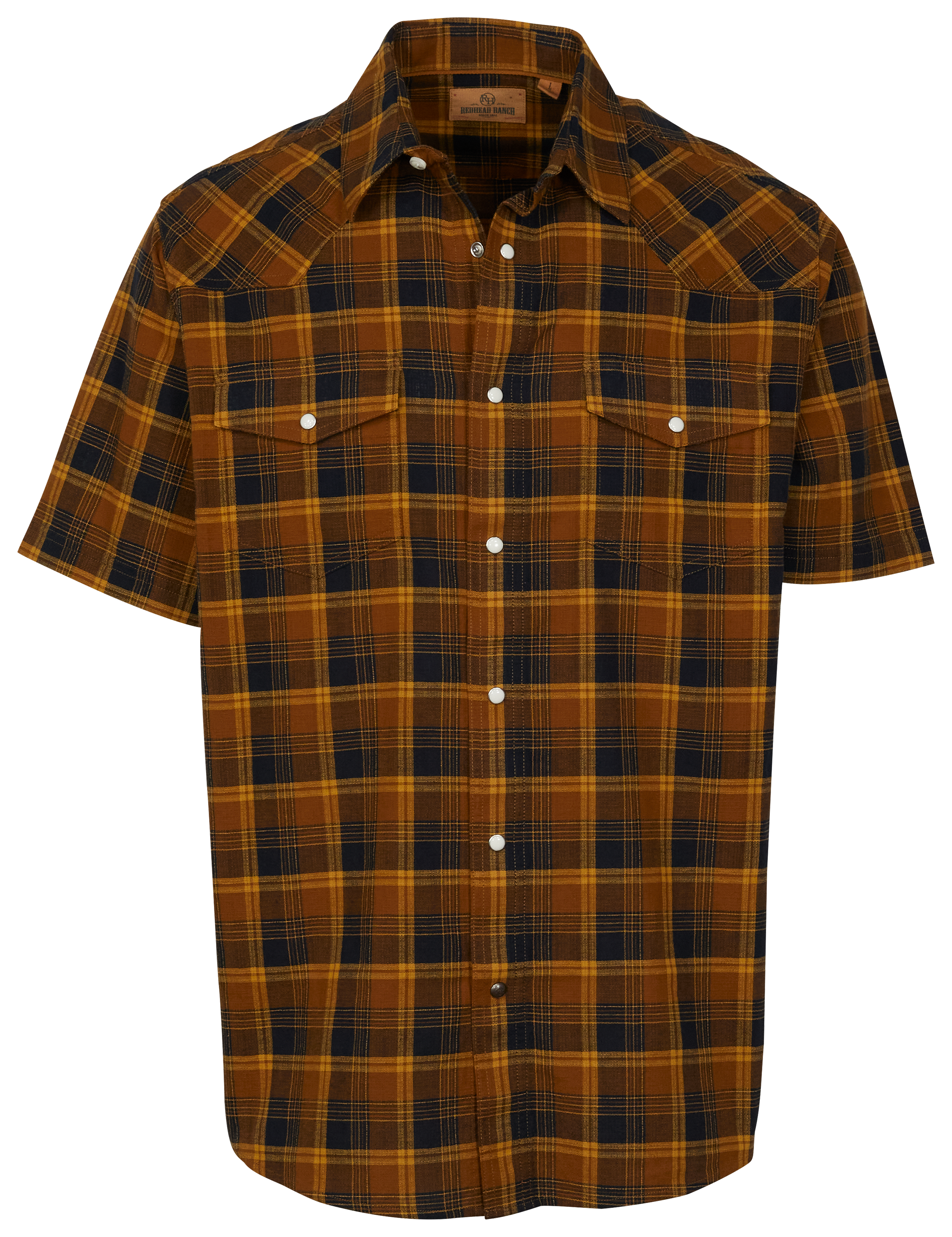 RedHead Ranch Buckholts Snap-Front Plaid Short-Sleeve Shirt for Men ...